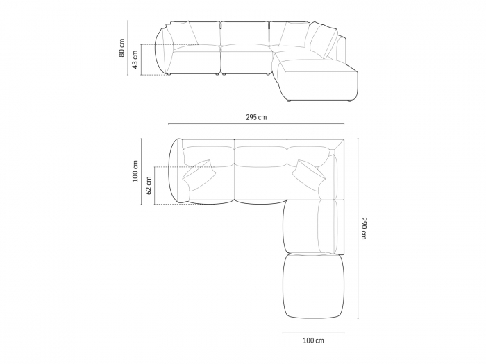 Coltar modular Chris cu tapiterie din catifea [6]