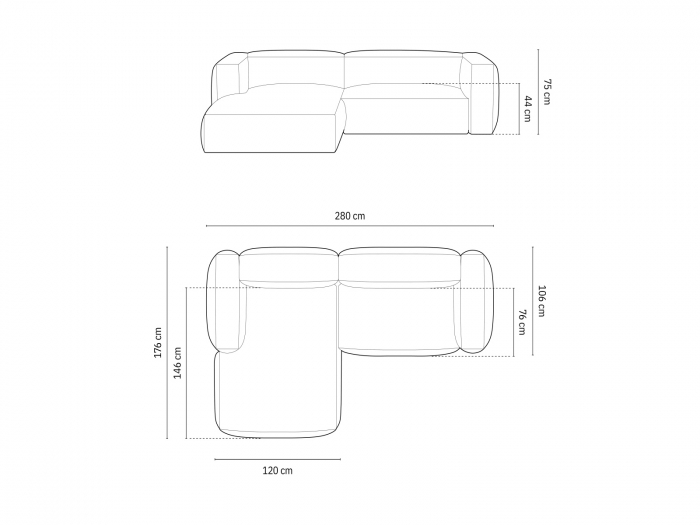 Coltar modular Martina cu colt pe partea stanga si tapiterie din catifea reiata [6]