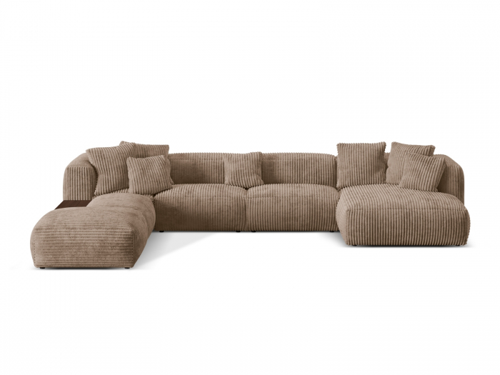 Coltar modular Martina in forma de U cu colt pe partea stanga si tapiterie din catifea reiata [1]
