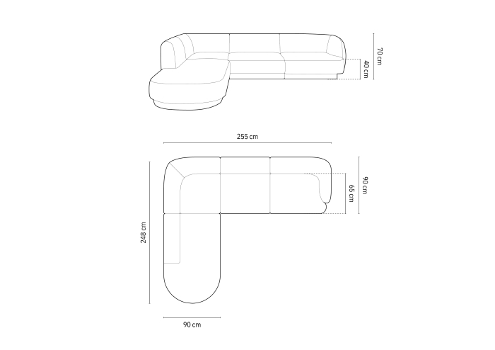 Coltar modular Miley cu tapiterie boucle [2]