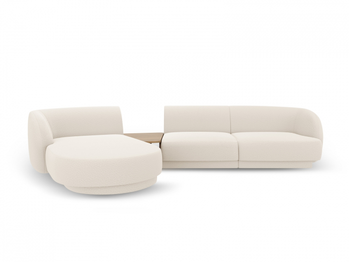 Coltar modular Miley cu tapiterie boucle si colt pe partea stanga, bej [1]