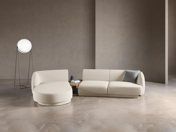 Coltar modular Miley cu tapiterie boucle si colt pe partea stanga, bej [6]