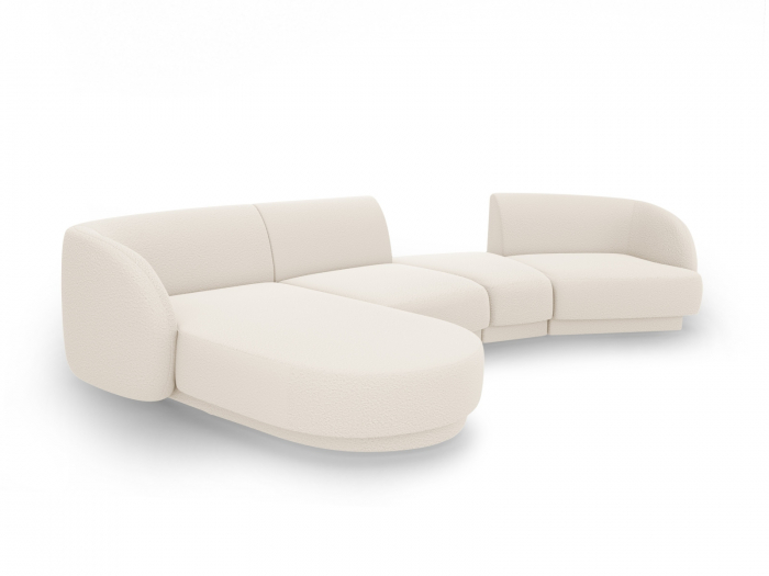 Coltar modular Miley cu tapiterie boucle si colt pe partea stanga, bej [3]
