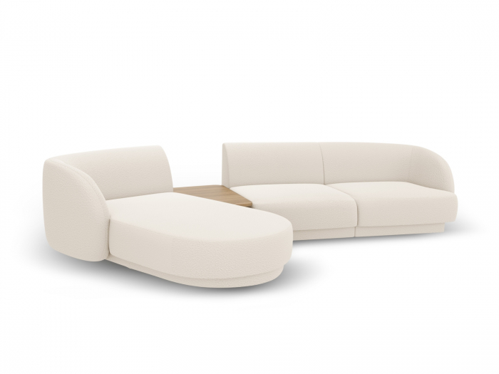Coltar modular Miley cu tapiterie boucle si colt pe partea stanga, bej [3]