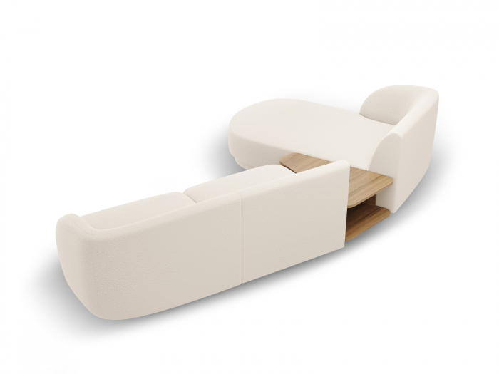 Coltar modular Miley cu tapiterie boucle si colt pe partea stanga, bej [4]