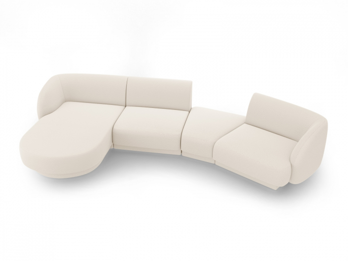Coltar modular Miley cu tapiterie boucle si colt pe partea stanga, bej [2]