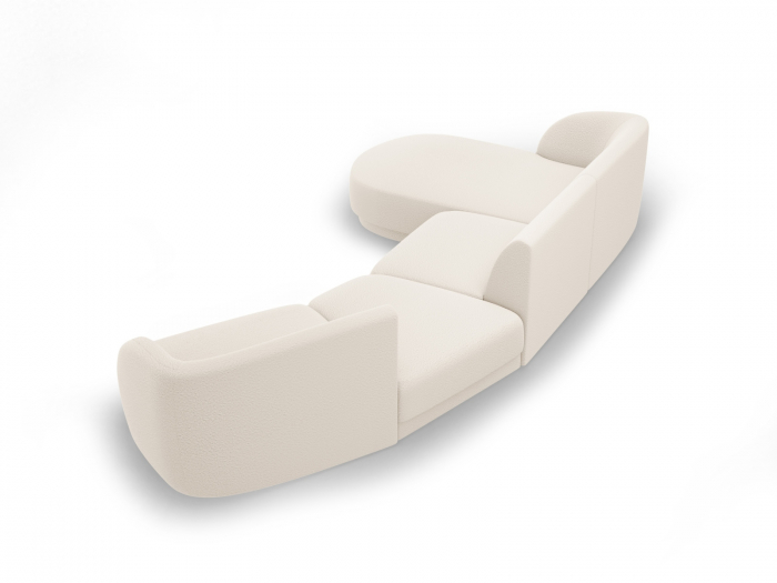Coltar modular Miley cu tapiterie boucle si colt pe partea stanga, bej [4]
