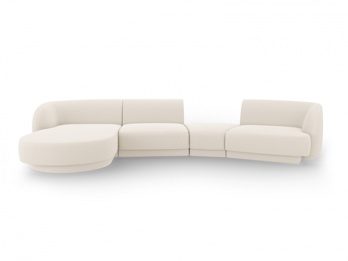 Coltar modular Miley cu tapiterie boucle si colt pe partea stanga, bej [1]