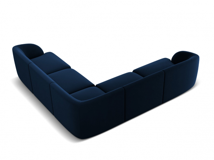 Coltar modular Miley cu tapiterie din catifea, albastru royal [3]