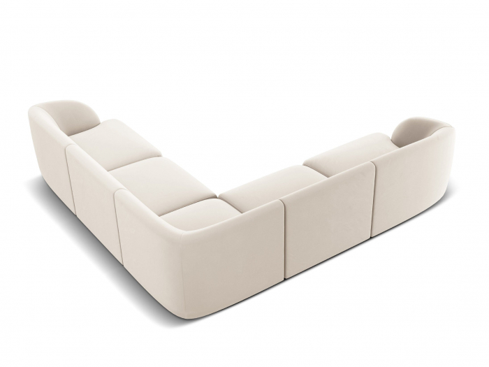Coltar modular Miley cu tapiterie din catifea, bej deschis [3]