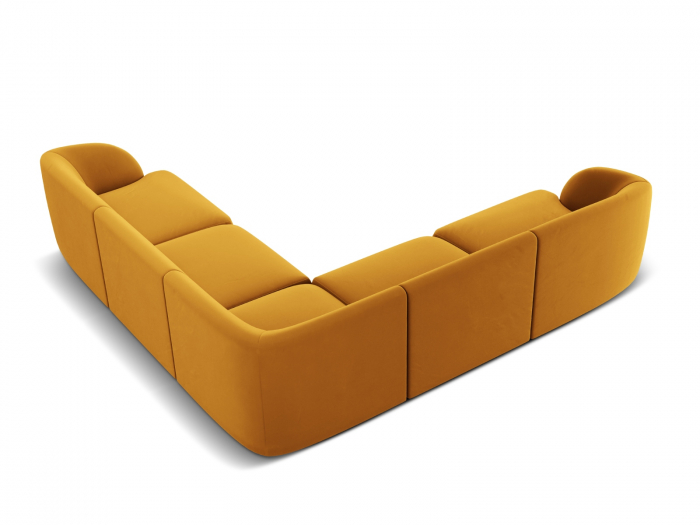 Coltar modular Miley cu tapiterie din catifea, galben [2]