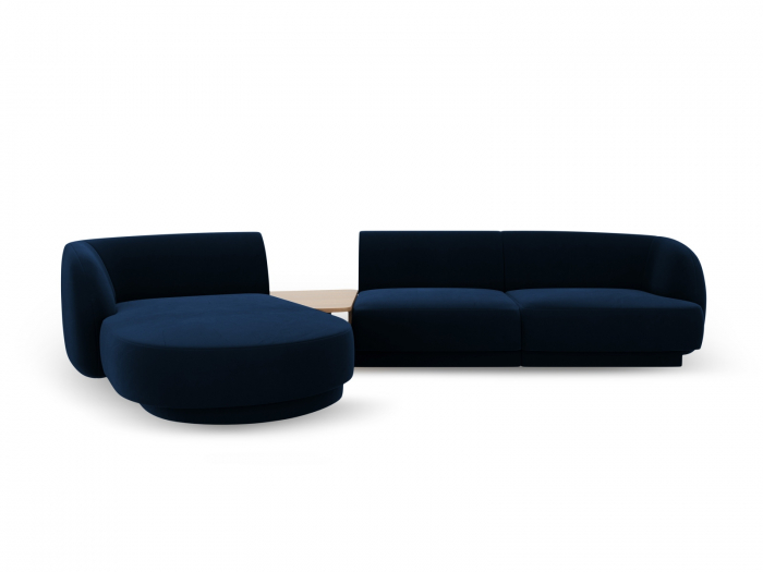 Coltar modular Miley cu tapiterie din catifea si colt pe partea stanga, albastru royal [1]
