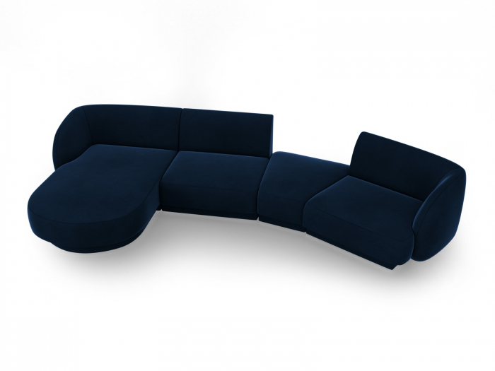Coltar modular Miley cu tapiterie din catifea si colt pe partea stanga, albastru royal [2]