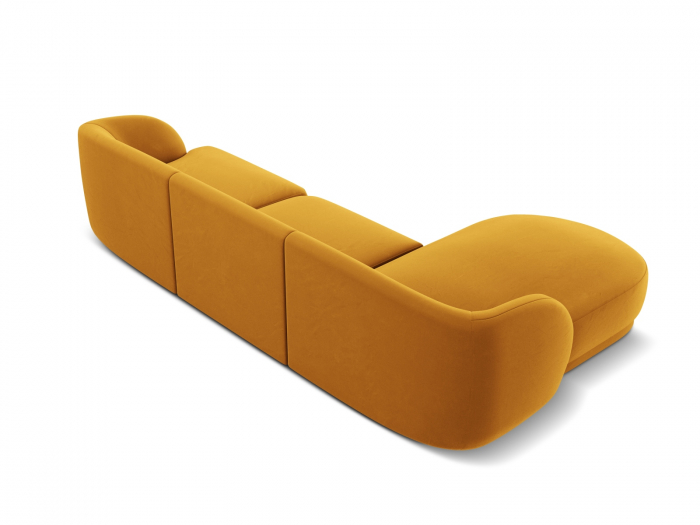 Coltar modular Miley cu tapiterie din catifea si colt pe partea stanga, galben [3]