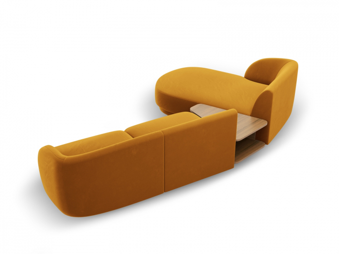 Coltar modular Miley cu tapiterie din catifea si colt pe partea stanga, galben [4]