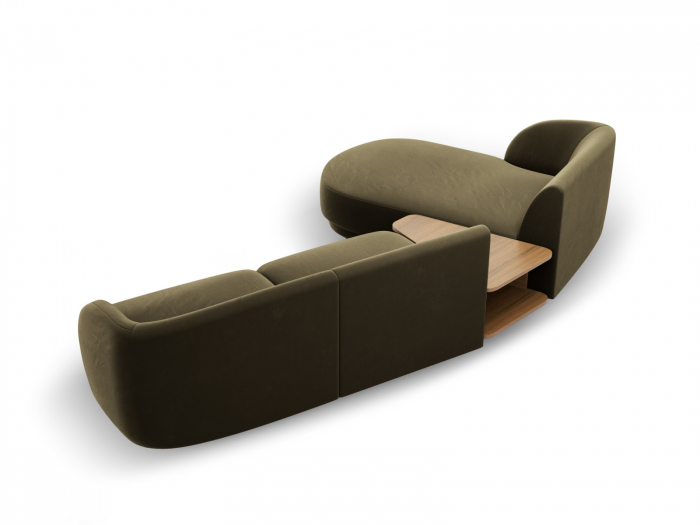 Coltar modular Miley cu tapiterie din catifea si colt pe partea stanga, verde [4]