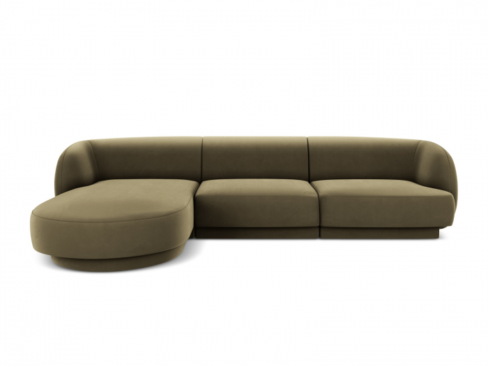 Coltar modular Miley cu tapiterie din catifea si colt pe partea stanga, verde [1]