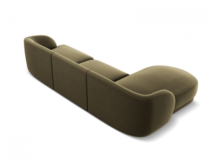 Coltar modular Miley cu tapiterie din catifea si colt pe partea stanga, verde [3]
