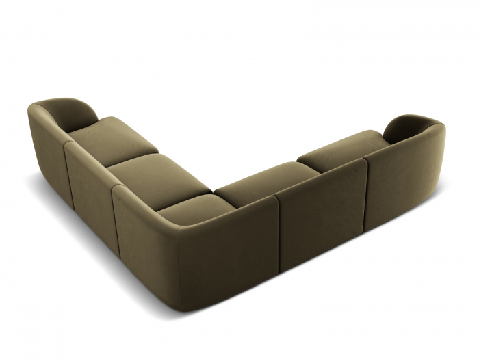 Coltar modular Miley cu tapiterie din catifea, verde [2]