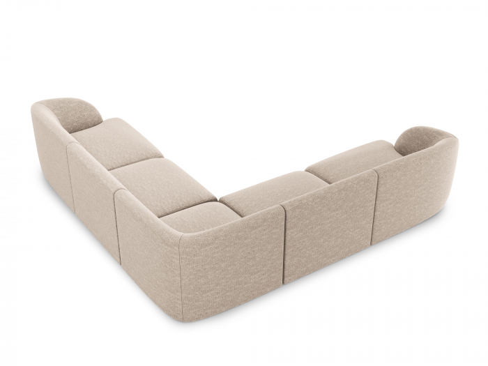 Coltar modular Miley cu tapiterie din tesatura structurala, bej [2]