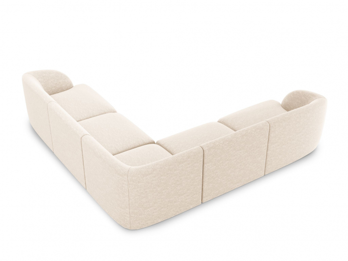 Coltar modular Miley cu tapiterie din tesatura structurala, bej deschis [2]