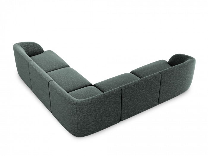 Coltar modular Miley cu tapiterie din tesatura structurala, gri petrol [2]