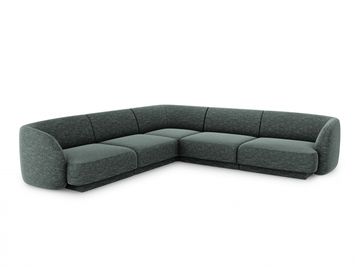 Coltar modular Miley cu tapiterie din tesatura structurala, gri petrol [1]