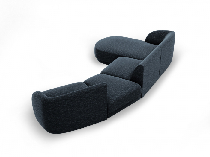 Coltar modular Miley cu tapiterie din tesatura structurala si colt pe partea stanga, albastru royal [4]