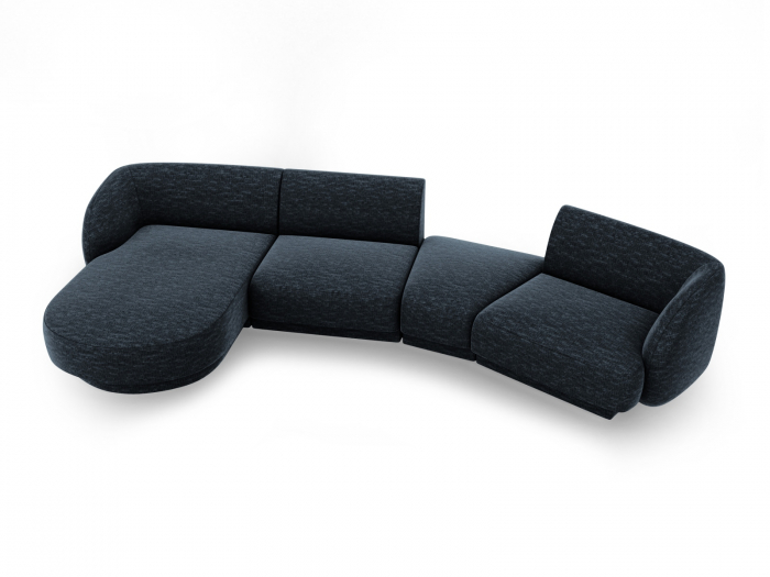 Coltar modular Miley cu tapiterie din tesatura structurala si colt pe partea stanga, albastru royal [2]