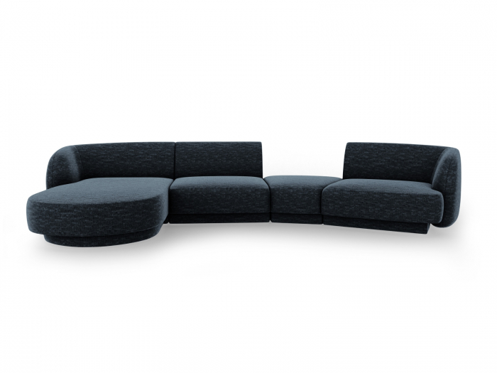 Coltar modular Miley cu tapiterie din tesatura structurala si colt pe partea stanga, albastru royal [1]