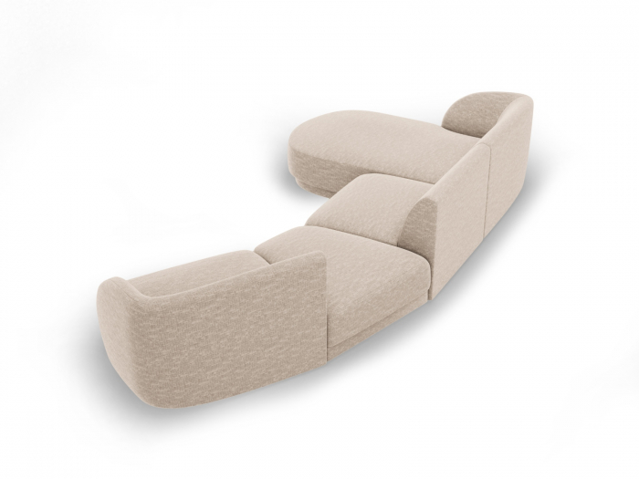 Coltar modular Miley cu tapiterie din tesatura structurala si colt pe partea stanga, bej [4]