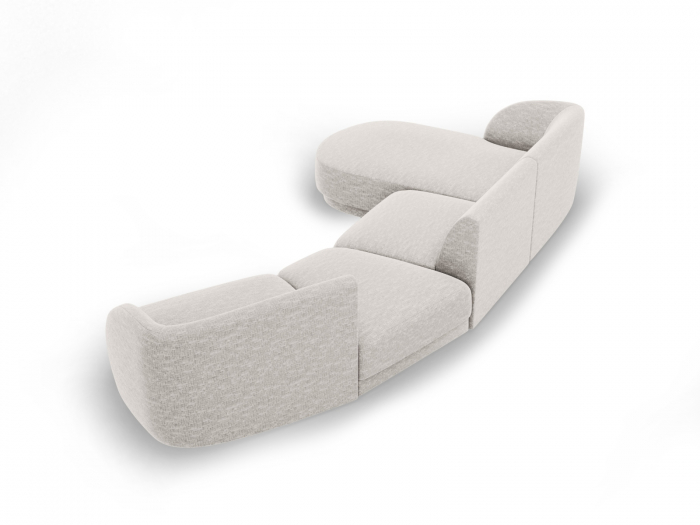Coltar modular Miley cu tapiterie din tesatura structurala si colt pe partea stanga, gri deschis [4]