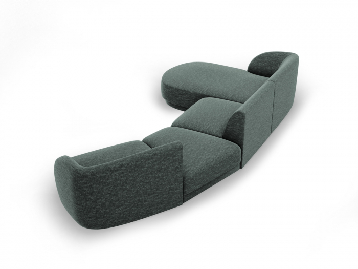 Coltar modular Miley cu tapiterie din tesatura structurala si colt pe partea stanga, petrol [4]