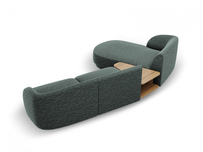 Coltar modular Miley cu tapiterie din tesatura structurala si colt pe partea stanga, petrol [4]
