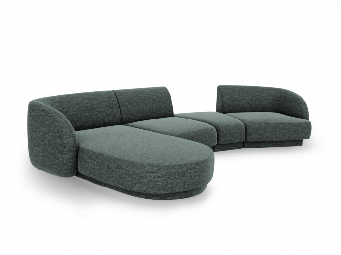 Coltar modular Miley cu tapiterie din tesatura structurala si colt pe partea stanga, petrol [3]