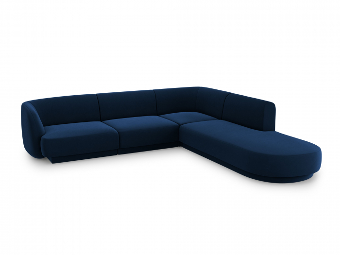 Coltar modular Miley tapiterie din catifea si colt pe partea dreapta, albastru royal [2]
