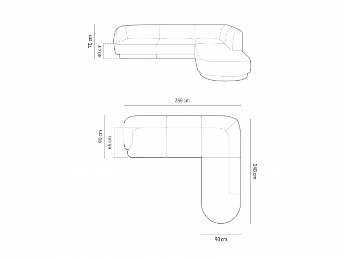 Coltar modular Miley tapiterie din catifea si colt pe partea dreapta, galben [5]