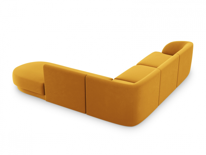 Coltar modular Miley tapiterie din catifea si colt pe partea dreapta, galben [3]