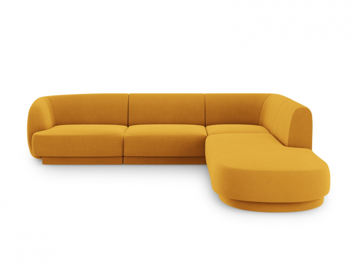 Coltar modular Miley tapiterie din catifea si colt pe partea dreapta, galben [1]