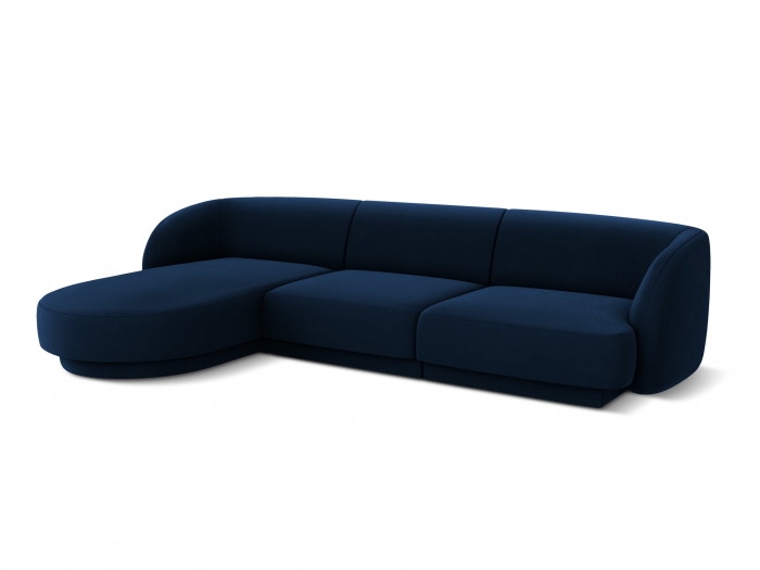 Coltar modular Miley tapiterie din catifea si colt pe partea stanga, albastru royal [3]
