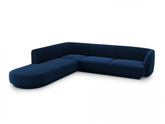 Coltar modular Miley tapiterie din catifea si colt pe partea stanga, albastru royal [2]