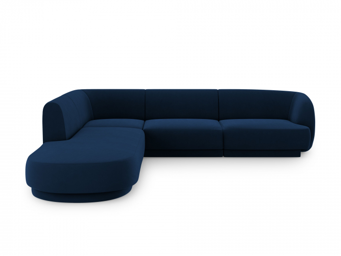 Coltar modular Miley tapiterie din catifea si colt pe partea stanga, albastru royal [1]