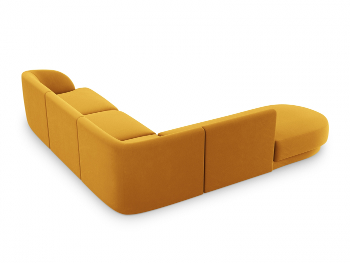 Coltar modular Miley tapiterie din catifea si colt pe partea stanga, galben [3]