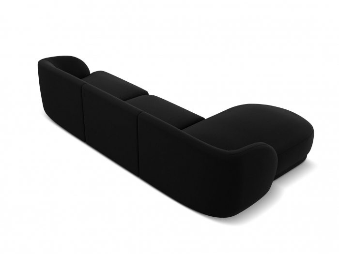 Coltar modular Miley tapiterie din catifea si colt pe partea stanga, negru [4]