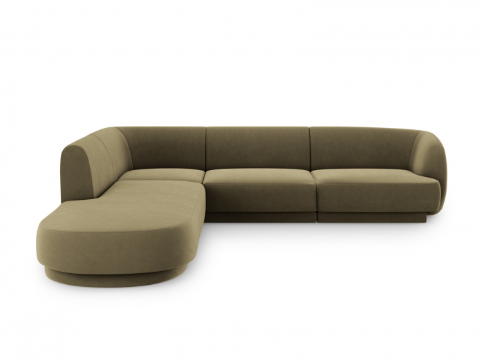 Coltar modular Miley tapiterie din catifea si colt pe partea stanga, verde [1]
