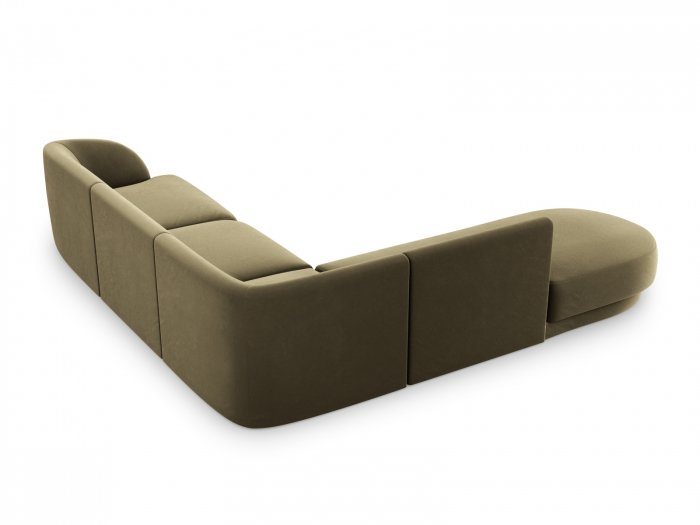 Coltar modular Miley tapiterie din catifea si colt pe partea stanga, verde [3]