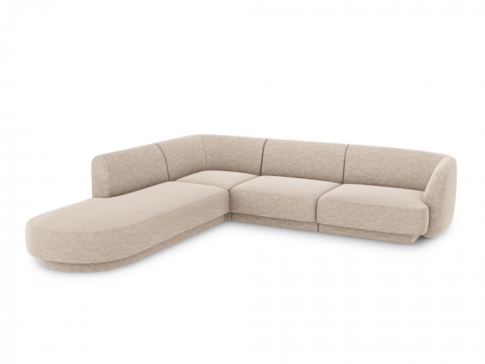 Coltar modular Miley tapiterie din tesatura structurala si colt pe partea stanga, bej [2]