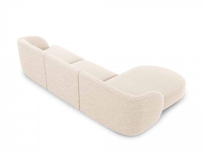 Coltar modular Miley tapiterie din tesatura structurala si colt pe partea stanga, bej deschis [3]