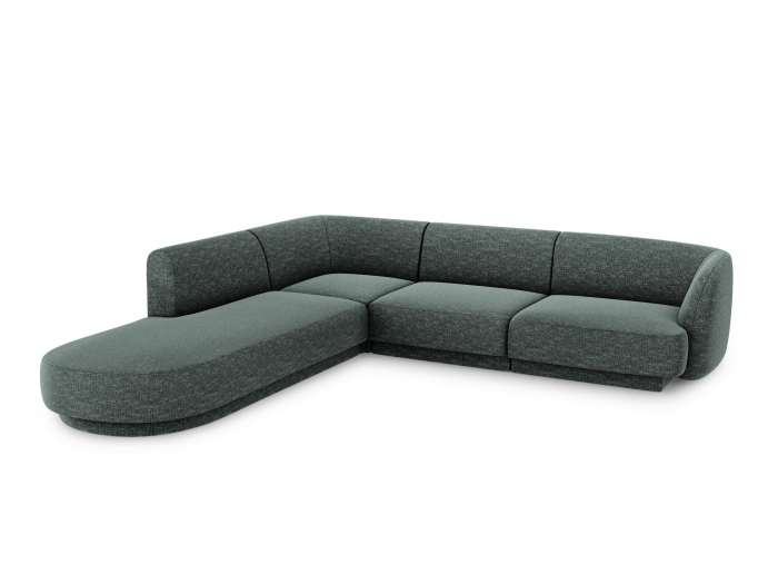Coltar modular Miley tapiterie din tesatura structurala si colt pe partea stanga, gri petrol [2]