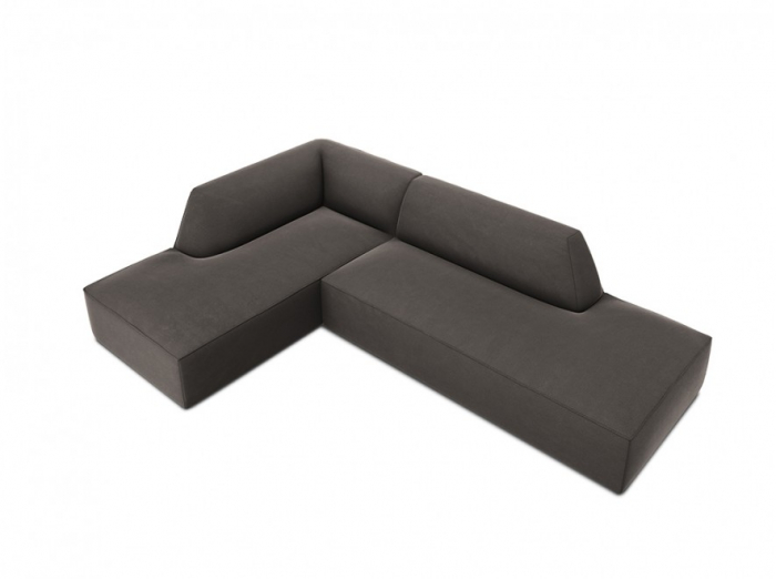 Colțar modular Ruby, cu 4 locuri colț pe partea stângă și tapițerie din catifea [3]